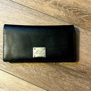 Lauren Ralph Lauren Elongated Black Wallet w/ card holder and change pocket